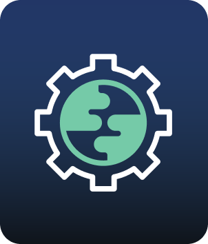 globe cogs icon